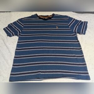U.S. Polo Assn Striped Blue Tee Shirt Size L